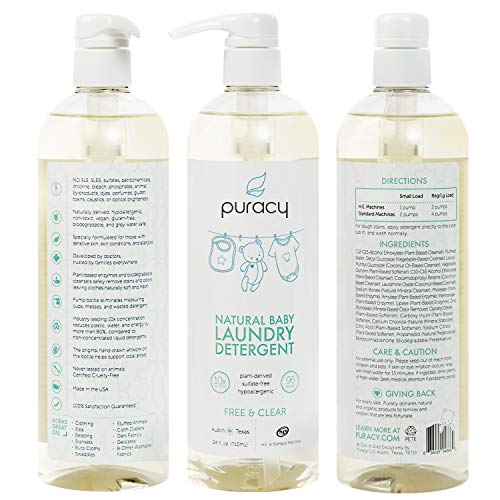 Puracy Natural Baby Liquid Laundry Detergent for Sensitive Skin, Free