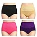 Hcaixing Womens High Waisted Cotton Briefs Underwear Tummy Control C-Section Recovery Soft Stretch Panties (as1, alpha, l, regular, regular, color a)