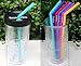 Tegion Slender Reusable Silicone Drinking Straws With Brush and Storage Pouch-For 20 30 Ounce Yeti Rtic 24 Ounce Tervis Tumblers 9 Pack