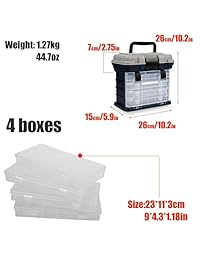 Sougayilang caja de aparejos de pesca portátil con 4 capas Caja de Pesca Mar Barco de pesca accesorio funda de caja con asa caja de herramientas