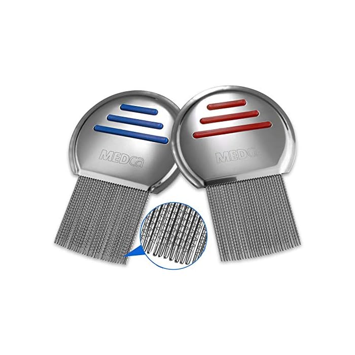Lice Comb - (Pack of 2) Stainless Steel Professional Lice Combs and Head Lice Treatment to Effectively Get Rid of Hair…
