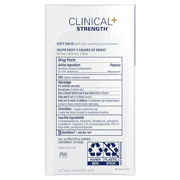 SECRET CLINICAL STRENGTH SOFT SOLID DEODORANT, LIGHT AND FRESH, 1.6 OZ.