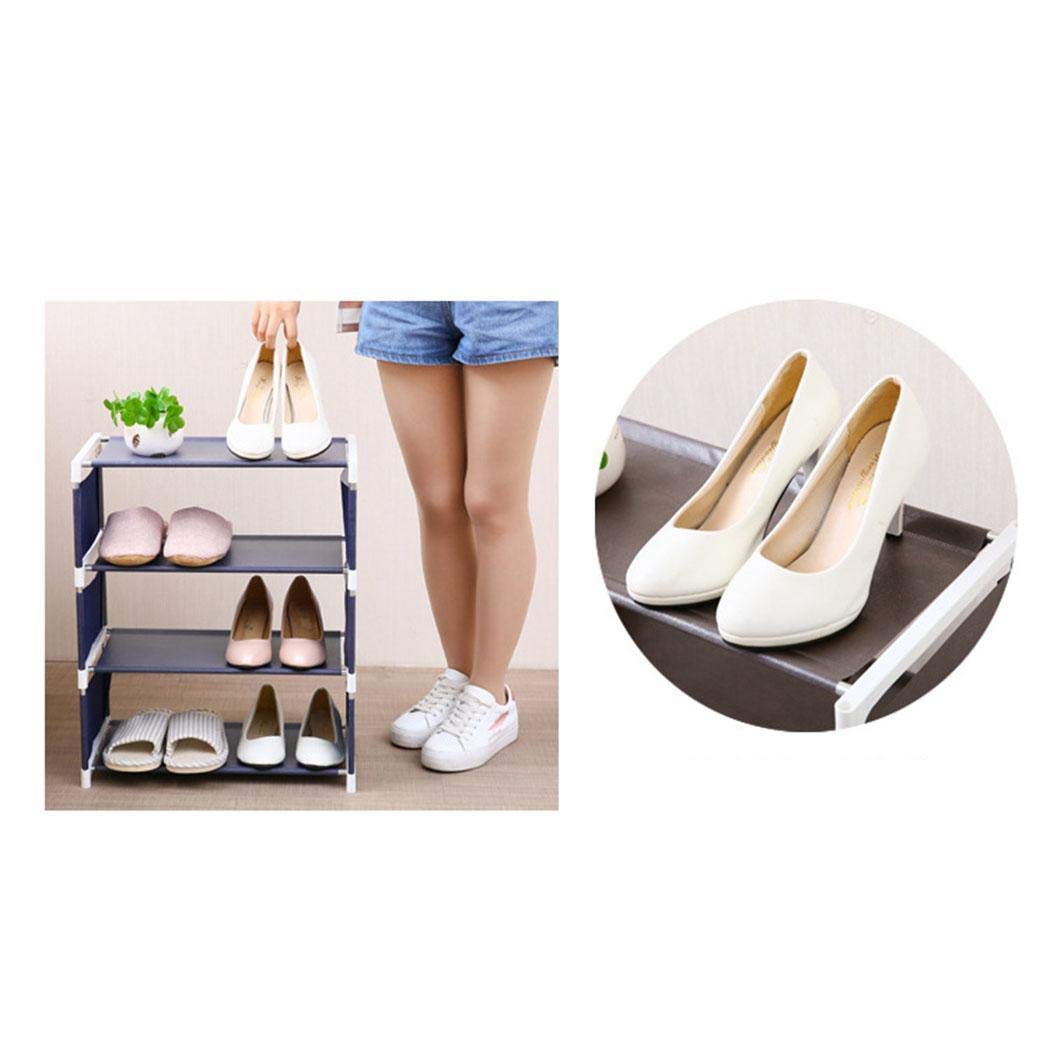 Pinsparkle Shoe Rack, 3-4 Tier Stackable Shoe Rack Storage Shelves, Non-Woven Fabric Show Tower, DIY Assembly ? No Tools Requ Free Standing Shoe Racks
