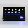 Purishion-Rocker-Switch-Panel-Style-Digital-Voltmeter12V-power-Socket-Dual-31A-USB-Power-Charger-Adapter-Aluminum-Flush-Mount-Blue-6-Gang-Rocker-Black-for-RV-Car-Boat