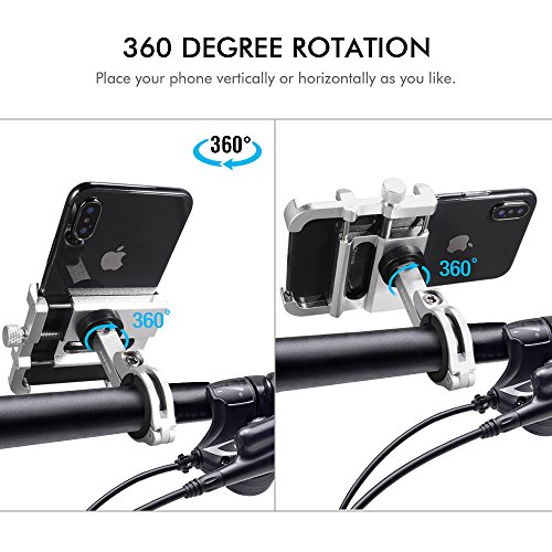 HOMEASY Universal Bike Phone Mount Motorcycle Handlebar Cellphone Bicycle Holder Adjustable, Fits iPhone Xs|XS Max, XR, X, 8 | 8 Plus, Galaxy S9, Holds Phones from 3.5-7" Wide【Fall Prevention】 - Thumbnail 4