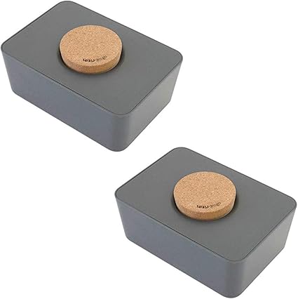 Amazon Co Jp セット販売 B2c ウエットティッシュホルダー コルク蓋 2個セット チャコールグレー ティッシュケース ウェットティッシュ ケース おしりふきケース おしゃれ ウェットティッシュケース ホーム キッチン
