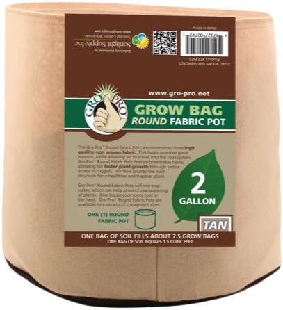 Amazon Com Gro Pro Premium Round Fabric Pot 2 Gallon Tan Gardening Tools And Accessories Garden Outdoor
