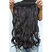 Invisible Wire Hair Extensions Pieces Secret Curly Wavy Hair Extension Synthetic Adjustable Headband Hairpieces for Women # Black Brown