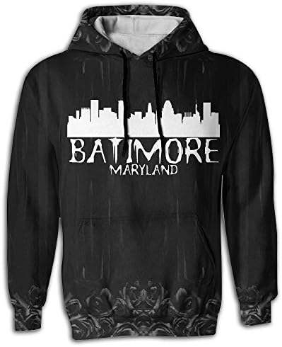 Baltimore City Skyline Silhouette Nice Young Men Big Pockets Hoodie Creepypasta \r\nSports Hoodies