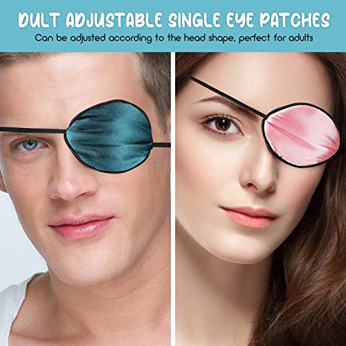 5 Pieces Silk Eye Patch Adjustable Lazy Eye Patch to Cover Either Eye