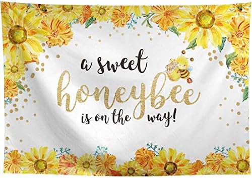 Allenjoy 8x6ft Honeybee Baby Shower Backdrop Sweet Honeybee Is On The Way Photography Background He Or She Boy Or Girl Sunflower Gender Reveal Party Backdrop Bumble Bee Gender Surprise Party Banner Lighting