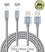 Beyoner 2Pack 10FT iPhone Charger Cord, Lightning Cable Nylon Braided for iPhone SE, 6s, 6s plus, 6plus, 6, 5s 5c 5, iPad Mini, Air, iPad 5, iPod on iOS9 (gray + silver)