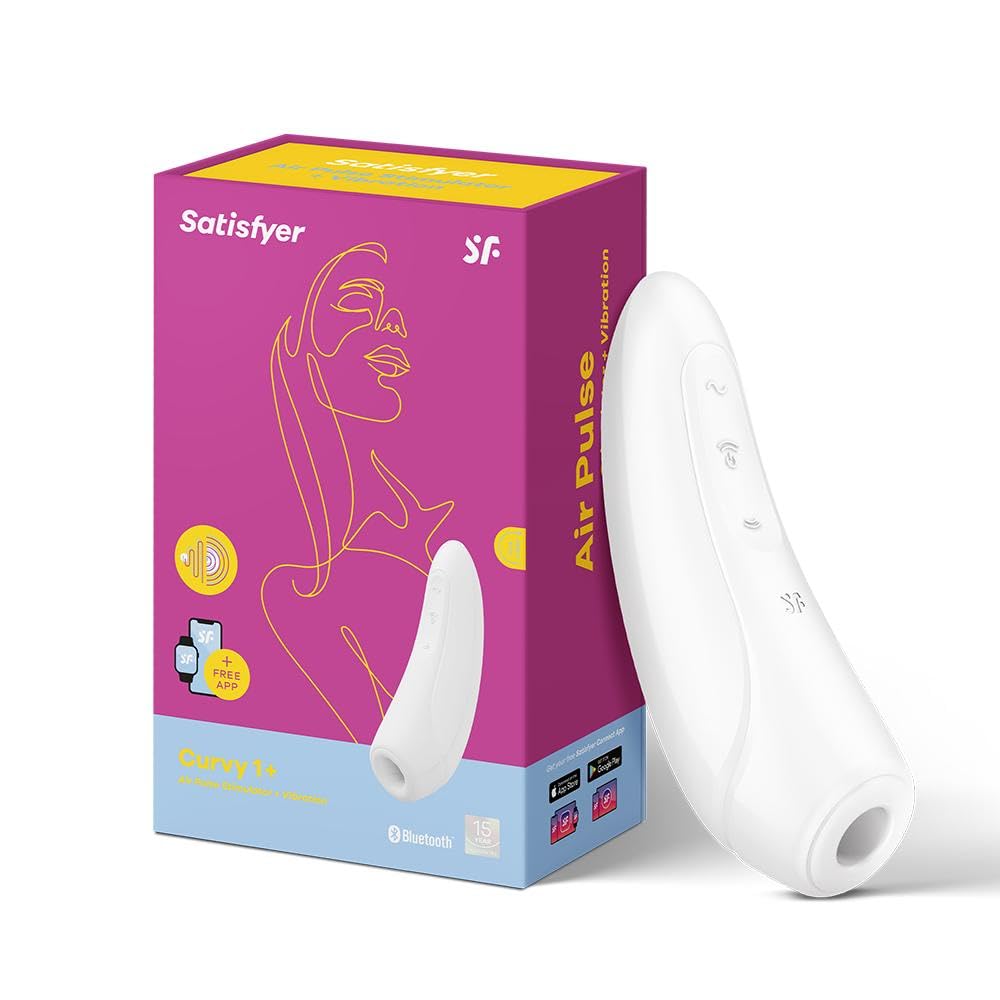 Satisfyer Silicone Curvy 1 | IPX7 Waterproof Clitoral Stimulator | Vibrator & Clitoral Stimulation for Women | App-Controlled Vibrator with Custom Vibration Patterns | Wireless | Pressure Wave Tech