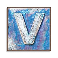 Framed Canvas Wall Art Alphabet Canvas Prints Home Artwork Decoration for Living Room,Bedroom - 16x16 inches