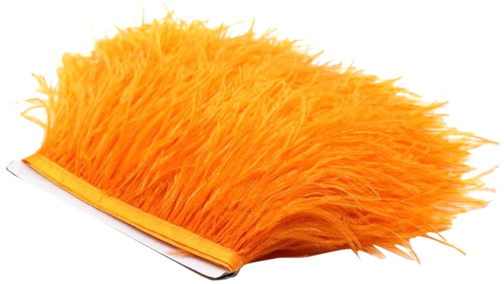 34 Colours Quality Ostrich Feather Trimming Fringe for Millinery Craft Dress Making (Orange)