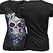 ONEMORES(TM) New Summer Women Punk Style Skull Print Shirt Short Sleeves V-neck Tank Top Cotton Casual Tops Shirt