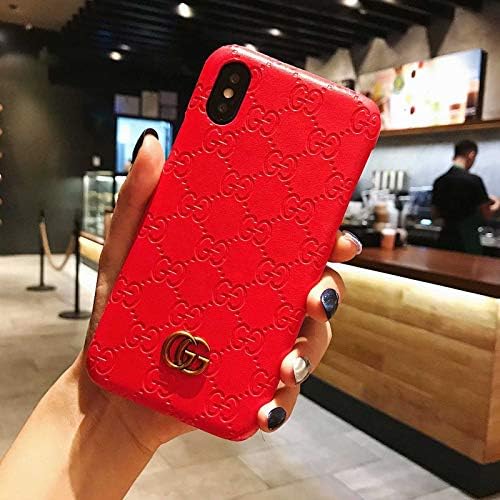 Phone case for iPhone Xs Max Case, Elegant Street Fashion Luxury PU Leather Slim Fit Hard Cover Case for iPhoneXs Max -Red