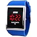 LinTimes Kid's Boys Girls Touch Screen Watch 30M Water Resistance Digital LED Sport Casual Wristwatch for Teenagers Blue