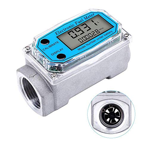 Digital Turbine Flow Meter,1″ Digital LCD Display with NPT Counter Gas Oil Fuel Flowmeter,Pump Flow Meter,Diesel Fuel Flow Meter for Measure Diesel, Kerosene, Gasoline