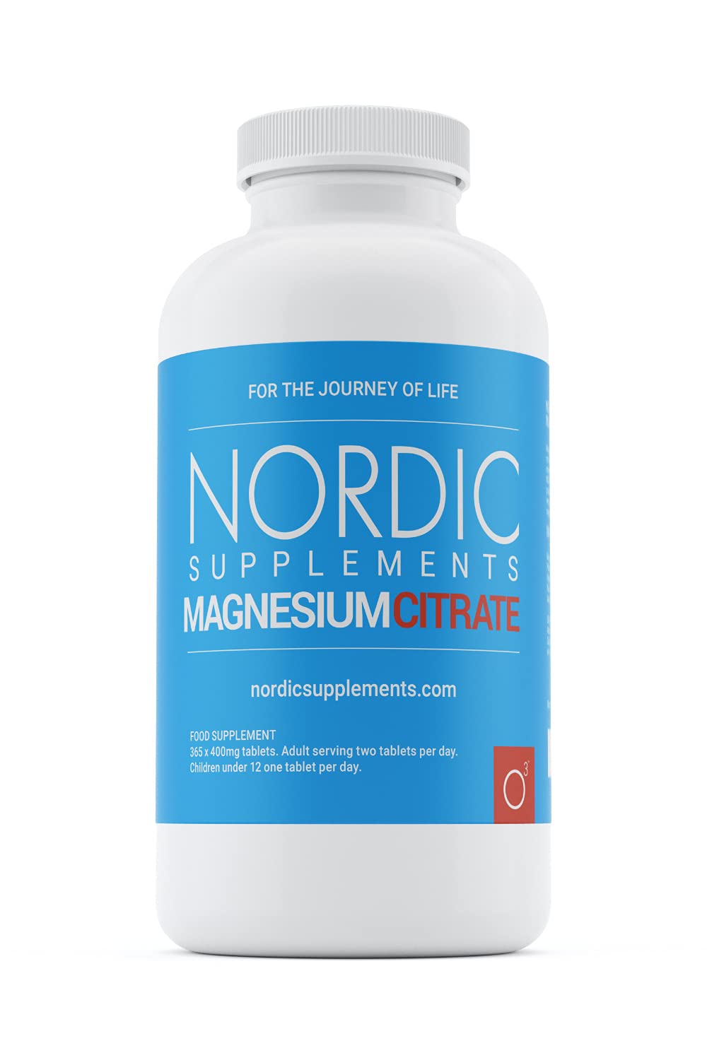 Magnesium Citrate 400mg 365 Tablets - 6 Months Supply of Magnesium Tablets - Made in the UK by Nordic Supplements