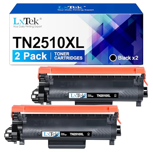 LxTek TN2510XL TN-2510XL Toner Cartridge Compatible with Brother TN 2510 TN 2510XL for Brother DCP-L2620DW MFC-L2860DWE HL-L2400DWE HL-L2445DW DCP-L2627DWE MFC-L2800DW DCP-L2660DW (Black 2 Pack)