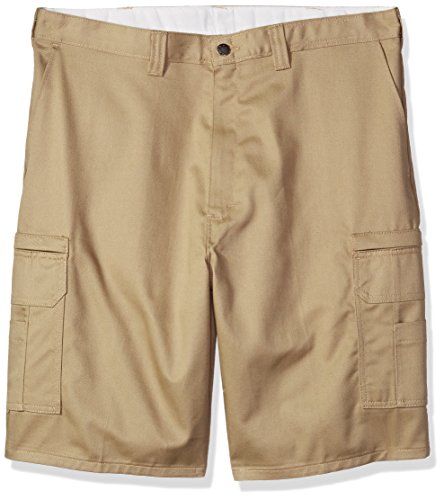 Dickies Occupational Workwear LR337DS 38 Cotton Relaxed Fit Men's Industrial Cargo Short with Metal Tack Closure, 38" Waist Size, 11" Inseam, Desert Sand