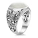 Chuvora 925 Sterling Silver Natural Moonstone Gemstone Filigree Sea Turtle Band Ring Size 8