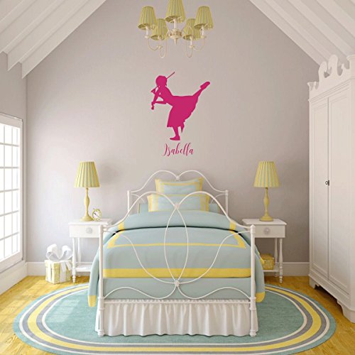 Violin Wall Decor - Personalized Vinyl Decal - Violinist Gifts For Girl's Bedroom, Playroom or Music Room