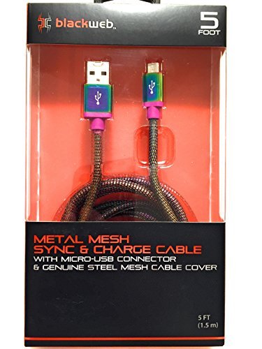 Blackweb 5’ chameleon metal mesh sync an charge cable…