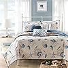 Madison Park Bayside Coverlet Set Blue Twin/Twin XL Coastal Print - Includes 1 Coverlet, 3 Decorative Pillows, 2 Shams