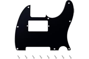 Banworks 1 Ply Tele HS/HH Pickguard 8-Hole Electric Guitar Pickguard Scratch Plate for USA/Mexican Fender Modern Style Standard Tele Telecaster JT/HB-04 Glossy Black