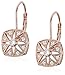 Sterling Silver Rose-Tone Cubic-Zirconia Round Leverback Dangle Earrings