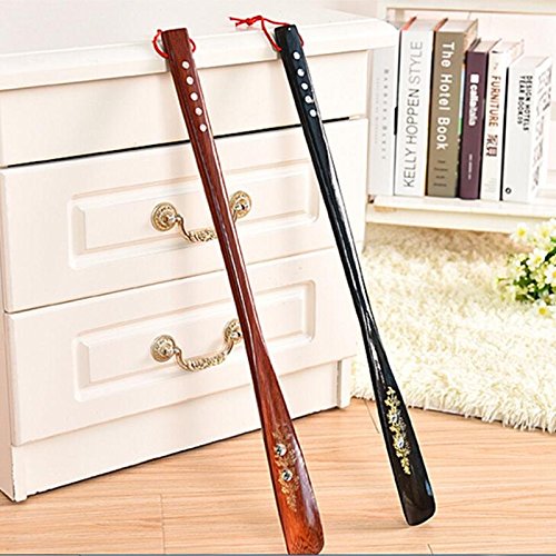 Gold Happy Wooden Shoe Horn Professional Wooden Long Handle Shoe Horn Lifter S