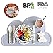 Baby Placemat,URSMART Reusable Silicone Placemats,Travel Placemat Ｍat,Portable Food Mat Eating on The Cloud for Toddler,Portable Roll up Waterproof Placemat Easy Clean (Gray)