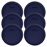 Pyrex Blue 4 Cup Round Plastic Cover #7201-PC 6-Pack