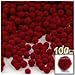 The Crafts Outlet 100-Piece Multi Purpose Pom Poms, Acrylic, 7mm/0.28-inch, Round, Red