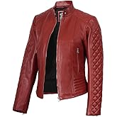Decrum Womens Leather Jacket - Real Lambskin Stylish Leather Jackets for Women