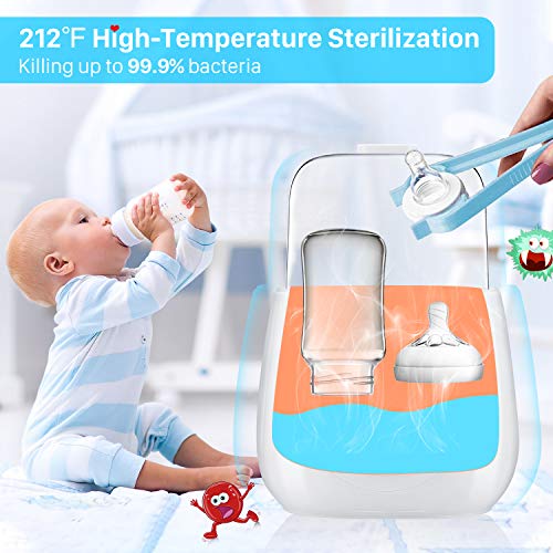 Baby Bottle Warmer, Himaly Bottle Sterilizer 6 in 1 BPA-Free Bottle Warmer with Rapid Heating Warm Milk Formula Heat Food Defrost, LED Display and Accurate Temperature Control (New White)