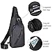 Stuo Men's Sling Bag Headphone Port Waterproof Crossbody Shoulder Bag Outdoor Cycling Messenger Chest Bag Black (black023)