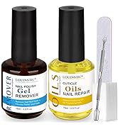 LOUINSTIC Gel Nail Polish Remover - Gel Polish Remover and Cuticle Oil for Nails, 3-5 Minutes Qui...