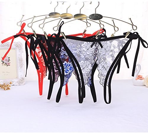 JALIYO Sexy Panties Lace Underwear 6 Pack Bridal Wedding Lingerie Gift (Small, No.17 Crotchless Thongs)