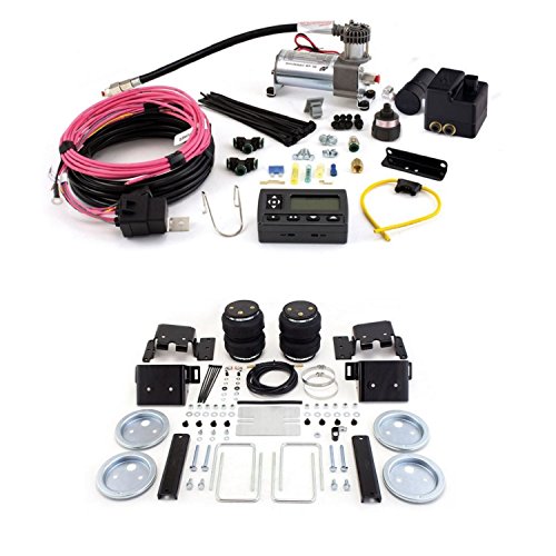 Air Lift 57338/72000 Rear Set of Load Lifter 5000 Series Air Springs w/Wireless AIR Dual Path On-Board Air Compressor System Bundle for Sierra/Silverado