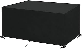 SanGlory Abdeckhaube Gartenmöbel Rechteckig, Wasserdicht und Winterfest Oxford Gewebe Gartentische Abdeckung, Abdeckplane Schutzhülle für Gartentische, Stühle und Möbelsets (170 x 94 x 71cm)
