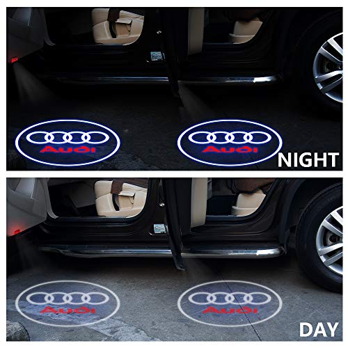 4 Pcs Car Door Projector LED Logo Lights, Audi Puddle Entry Ghost Shadow Welcome Lighting for Audi A1 A3 A4 A5 A6 A7 A8 Q3 Q5 Q7 R8 TT Accessories & Parts Emblem Reflector Lamp