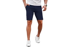 GINGTTO Mens Slim Fit Shorts 9" Inseam Stretch Chino Shorts