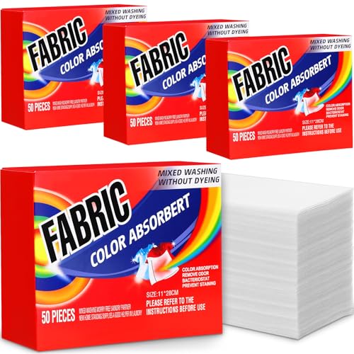 Photo 1 of 200 Pcs Color Absorber Laundry Sheets Color Dye Guard Sheets for Laundry Prevent Runs or Bleeds Fragrance Free Trapping for Home Apartment