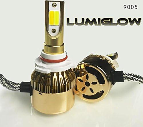 LUMIGLOW Dual-Color Switchback LED Headlight Conversion Kit 9005 H10 HB3 High Beam, Fog , Day Time Running Light (DRL), On/Off 3000K , Off/On 6000K, CREE LED COB Design Chip, Total PWR 76W 7600LM