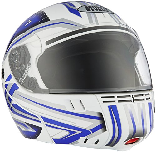 Studds Ninja 3G D1 Flip Up Full Face Helmet (White and Blue, M) Studds Ninja 3G D1 Flip Up Full Face Helmet (White and Blue, M)