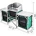 VBENLEM Camping Outdoor Kitchen 3 Zippered Bags Camping Cook Table Steel Windscreen Camping Kitchen Table 2 Side Tables Camp Cook Table Portable Outdoor Camping Table for Outdoor Activities Greenthumb 1