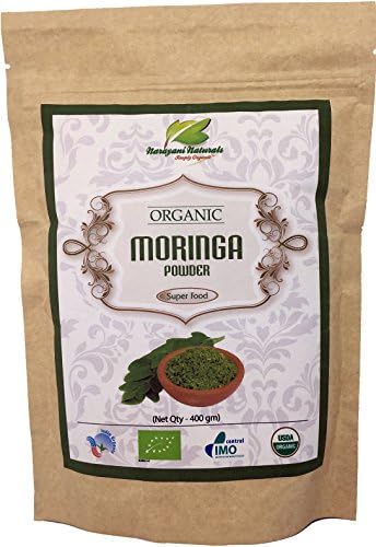 Narayani Naturals Organic Moringa Leaf Powder 400 gms - 100% USDA Certified,